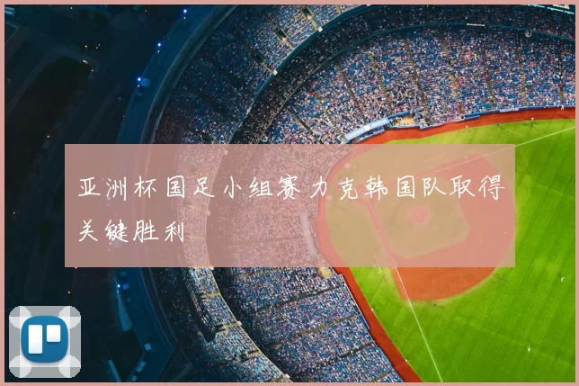 亚洲杯国足小组赛力克韩国队取得关键胜利